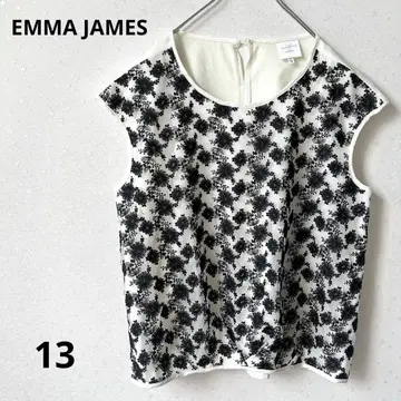 EMMAJAMES 슬리브리스 블라우스 꽃무늬 빅 사이즈 루즈한 오피스