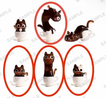 B 네코히~ 컬렉션 피규어 4개 세트 고양이 가챠 커피