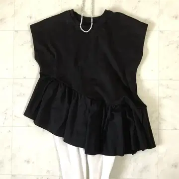 soeur7 수르 7 티셔츠 튜닉 프릴 페플럼 일본제 M