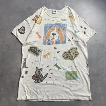 90s USA제 rel-e-vant product 개 아트 티셔츠