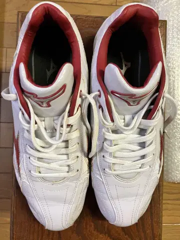 Mizuno 베이스볼 스파이크 26.5 화이트/레드