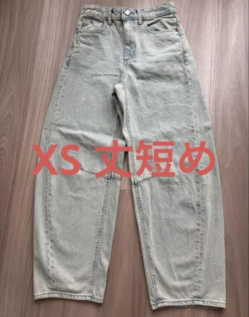 지유 배럴 레그 청바지 짧은 기장 68.0cm XS
