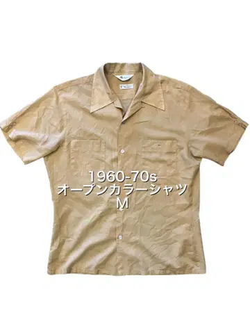 1960-70s 빈티지 오픈 카라 셔츠 M xpv