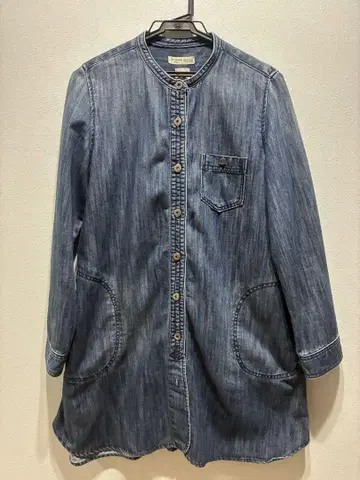 데님 자켓 롱 기장 버튼