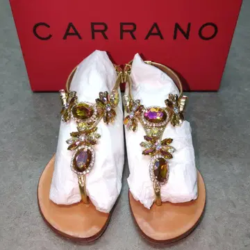 CARRANO 카라노 비쥬 앵클 스트랩 플랫 샌들 천연 가죽