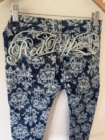 RED PEPPER 다마스크 무늬 스키니 데님 레드 페퍼 여성용