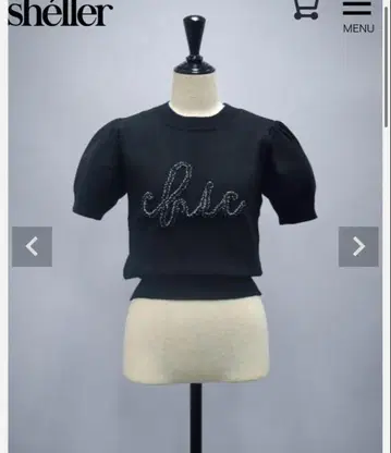 셰리에 sheller chic 펄 하프 슬리브 니트