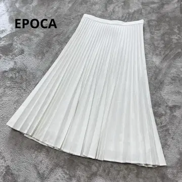 새상품급 에포카 플리츠 롱 스커트 화이트