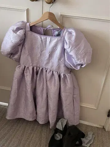 SISMETRY back ribbon puff dress 시스메트리