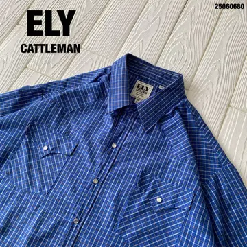 ELYCATTLEMAN 체크 셔츠 US 구제 의류 아메카지 빈티지 웨스턴