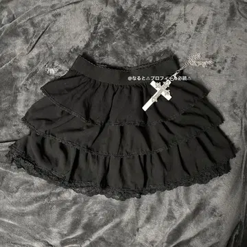 다크 코케트 다크 코어 발레 코어 미니 스커트 프릴 호러 레이스