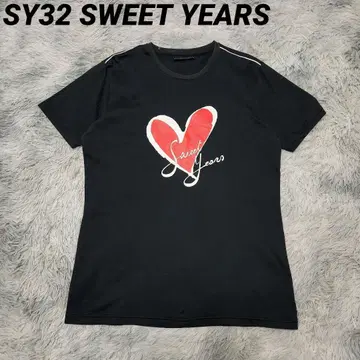 SY32 SWEET YEARS 하트 블랙 블랙 티셔츠 아사쿠라 미쿠루