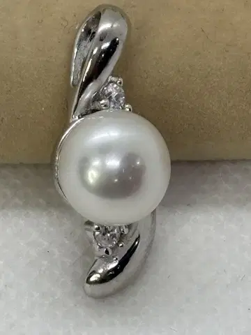 도서 펄 진주 화이트 칼라 9.65mm 귀여운 목걸이 (744)