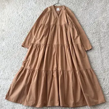 론 헤르만 코튼 티어드 롱 원피스 맥시 길이 플레어 V 넥