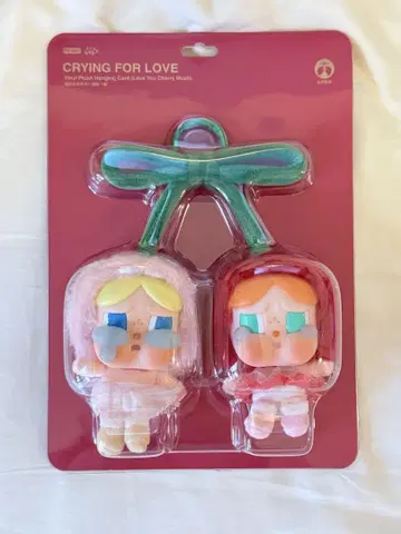 POP MART cry baby 봉제 인형 키링 체리