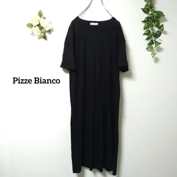 Pizze Bianco 반팔 롱 원피스 밑단 슬릿 프리