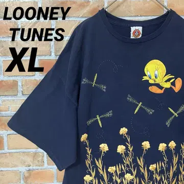 LOONEY TUNES 투이티 꽃무늬 반팔 티셔츠 애니메이션 캐릭터