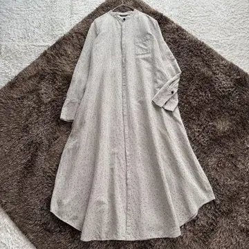 파드칼레 망간 프린트 원피스 도트 코튼 린넨 밴드 카라
