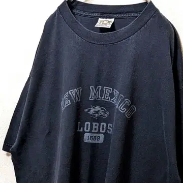 TCX 어패럴 뉴 멕시코 로보스 로고 티셔츠 블랙 검정 XL 구제 의류