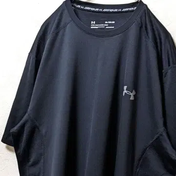 언더아머 로고 티셔츠 블랙 검정 XL 구제 의류