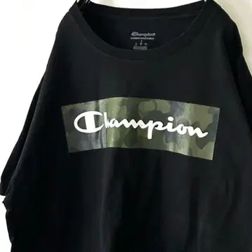 챔피온 Champion 로고 티셔츠 L 블랙 검정 구제 의류 카모플라쥬