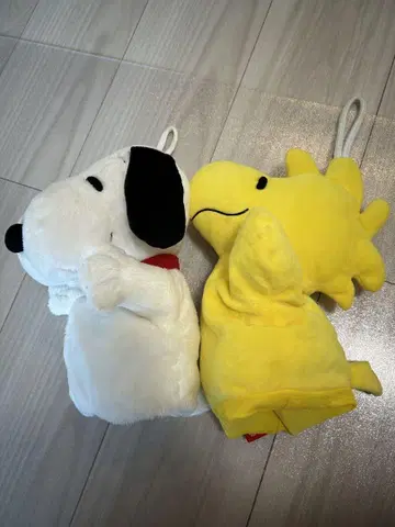 스누피 우드스탁 봉제 인형 세트 퍼펫