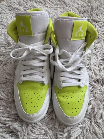 Air Jordan 하이컷 스니커즈 화이트/라임
