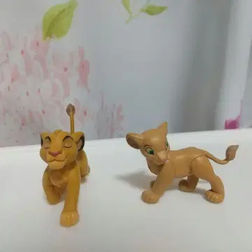 라이온 킹 심바와 나라 피규어 세트 약 5cm