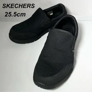 SKECHERS 메모리 폼 슬립온 블랙 25.5cm 워킹