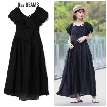 미사용 Ray 빔즈 백 크로스 스퀘어 넥 원피스