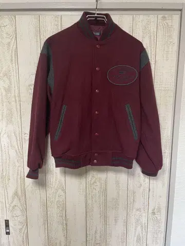 CROCODILE SPORTS 버건디 바시티 자켓