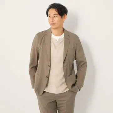 새상품 세탁 가능 AOKI 파자마 수트 테일러드 자켓 베이지 M