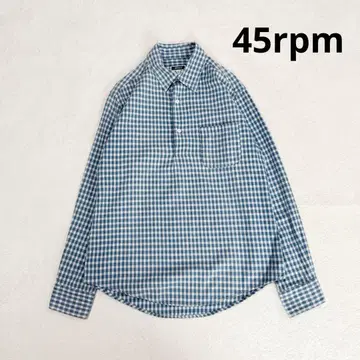 새상품급 45rpm 깅엄 체크 풀오버 셔츠 플란넬 2 사이즈