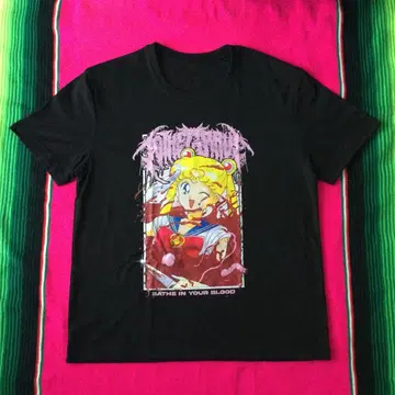 글로카와 지뢰계 밴딩 티셔츠풍 블랙 블랙 XL 오버 사이즈