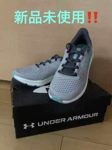 언더아머 스니커즈 22.5cm 그레이/터콰이즈