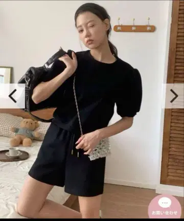 벌스데이 바쉬 블랙 퍼프 슬리브 셋업