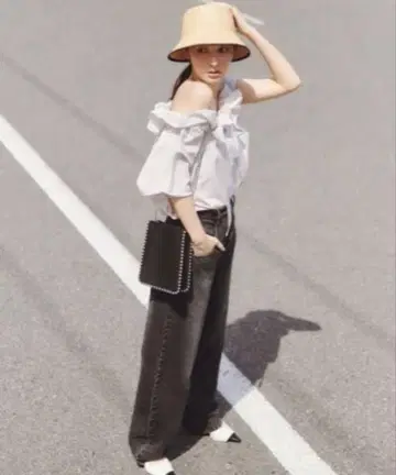 FRAYI.D 하이 블리치 데님 팬츠