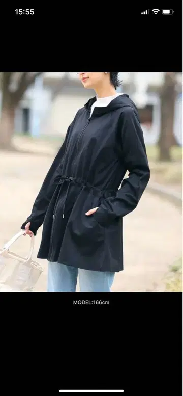 접촉 냉감 손가락 구멍이 있는 롱 기장 집업 후드티