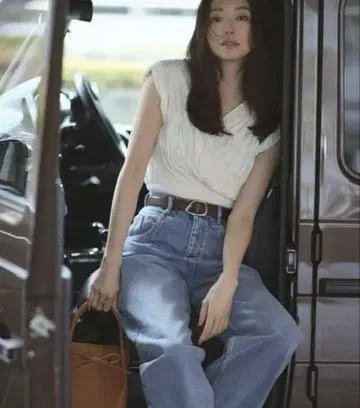 FRAYI.D 하이 블리치 데님 팬츠 BLU