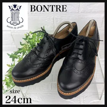 새상품급 BONTRE 가죽 신발 통굽 윙 칩 경량 24