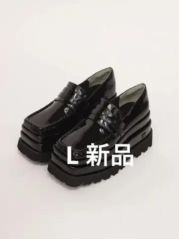 다리치 Darich 에나멜 플랫폼 로퍼 L 블랙