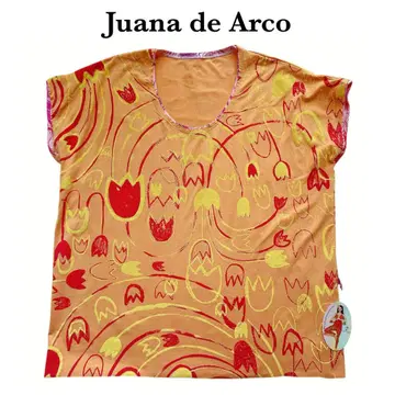 Juana de Arco 와이드 티셔츠 꽃무늬 요가 스포츠 웨어
