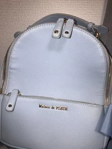 MaisondeFLEUR 리본 M 백팩 스카이블루