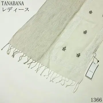 TANA BANA 타나바나 자수와 스트라이프 린넨 숄 새상품