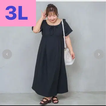 시마무라 yuki 콜라보 원피스 3L 블랙