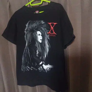 X JAPAN 엑스 재팬 hide 히데 티셔츠 블랙 M 밴딩 티셔츠