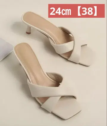 SHEIN 씬 크로스 스트랩 스틸레토 힐 뮬 샌들 24cm