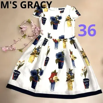 M'S GRACY 엠즈 그레이시 반팔 무릎 기장 원피스 36