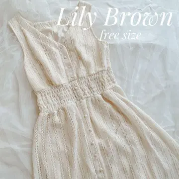 Lily Brown 슬리브리스 니트 원피스 프리 사이즈 뜨개질