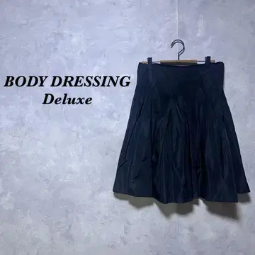 바디 드레싱 디럭스 미디 스커트 턱 블랙 M 3926